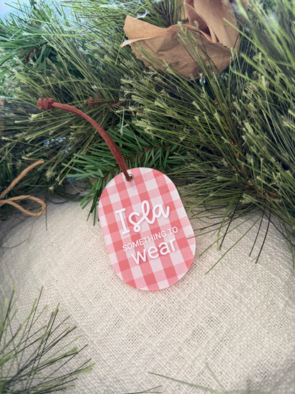 Gingham Mindful Christmas Gift Tag Set of 6