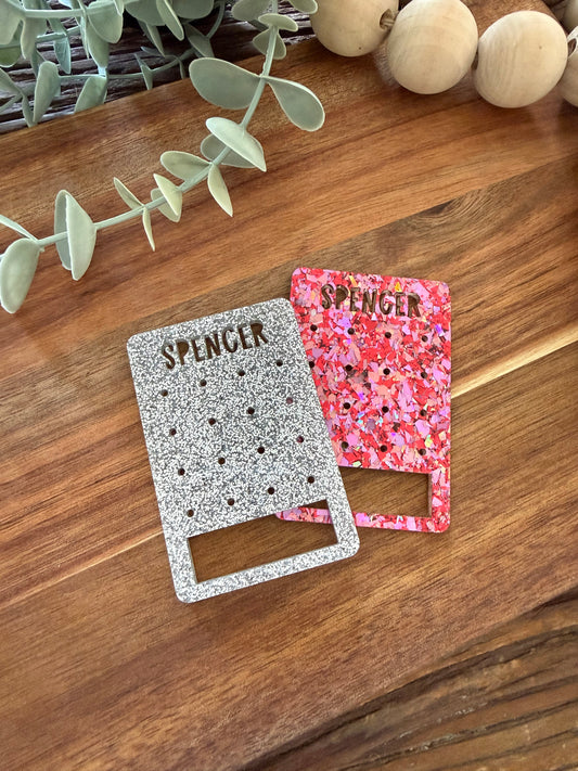 Small Personalised Travel Earring Holder — Acrylic Earring Organiser