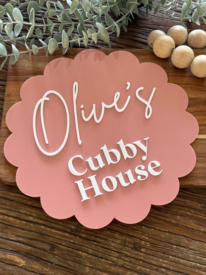 Scallop Kids Cubby House Sign - Kids Playroom