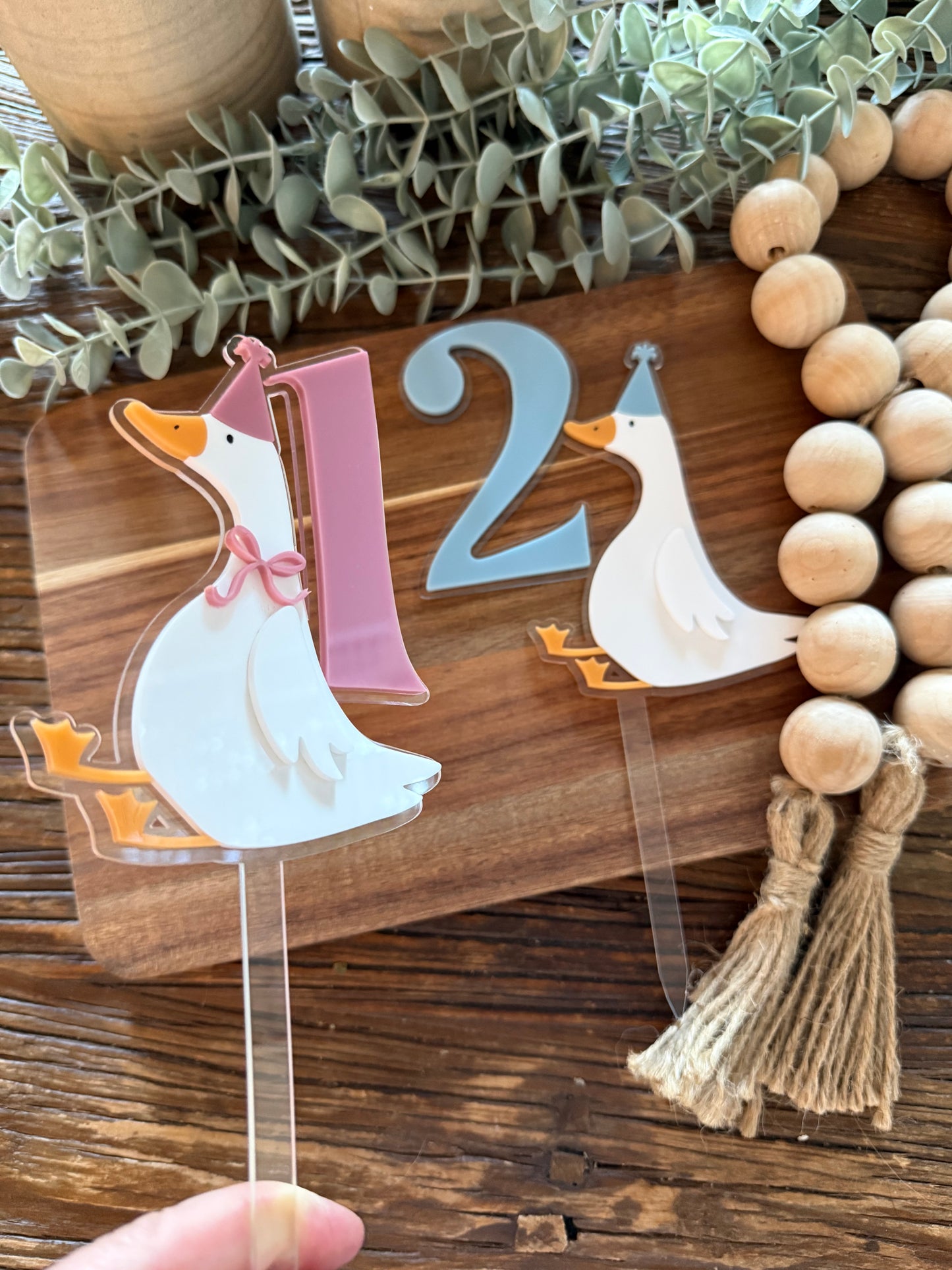 Birthday Goose Cake Topper - 1st 2nd 3rd