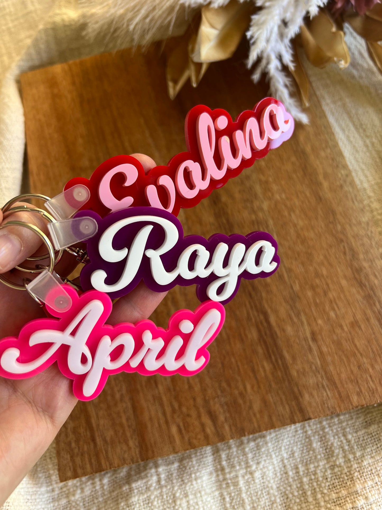 Duo Colour Bag Tag — Custom Name Acrylic Keychain