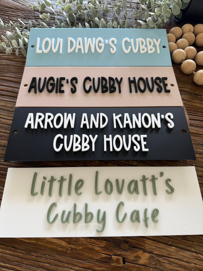 Personalised Acrylic Custom Wall Sign Pool House - Cubby Sign