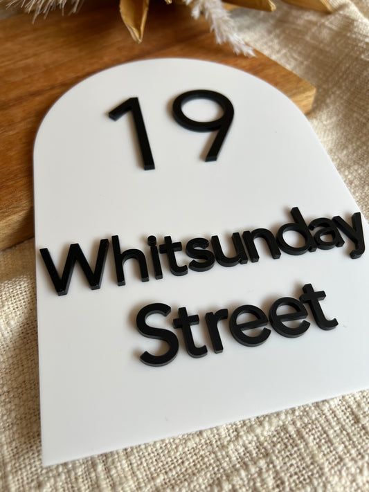 Large Arched House Sign | A4 size