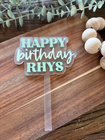 Happy Birthday Cake Topper - Personalised