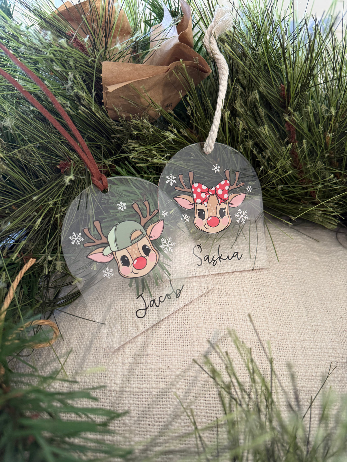 Cartoon Reindeer Christmas Ornament