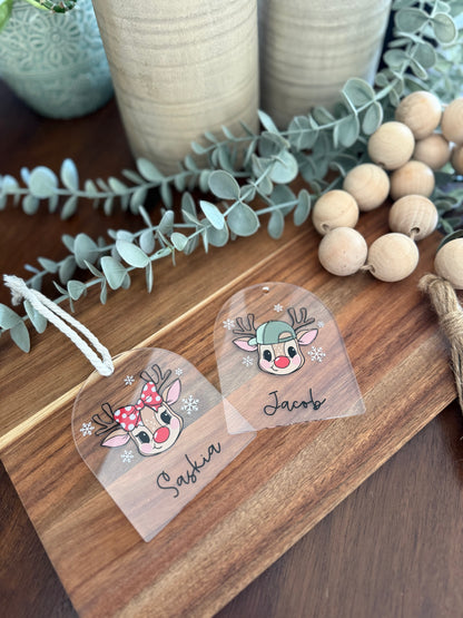 Cartoon Reindeer Christmas Ornament