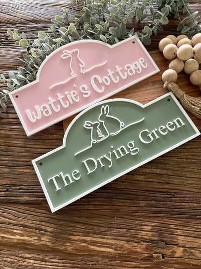 Bunny Sign Kids Playroom Sign Personalised