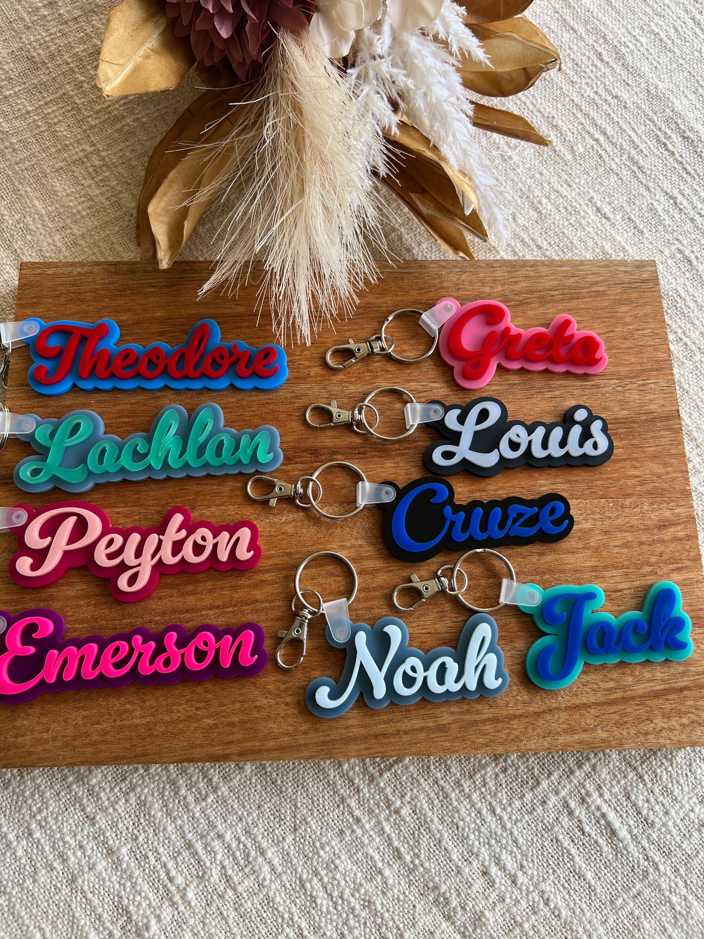 Duo Colour Bag Tag — Custom Name Acrylic Keychain