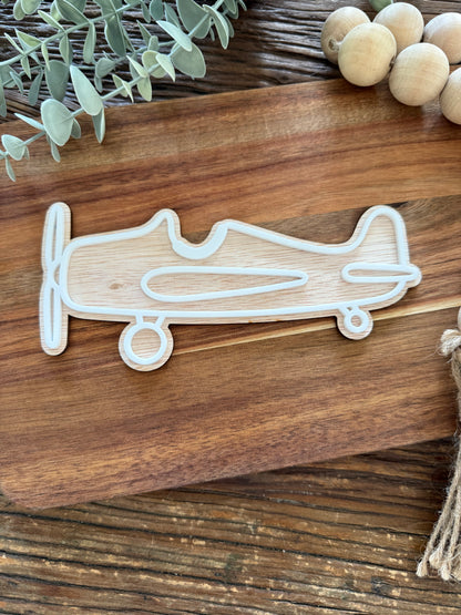 Kids Room Wall Hanging Set — Car Van Plane Wooden Transport Nursery Decor