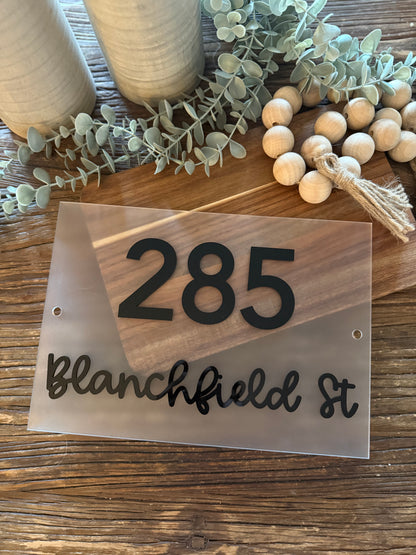 Decorative House Address Sign - A4 size