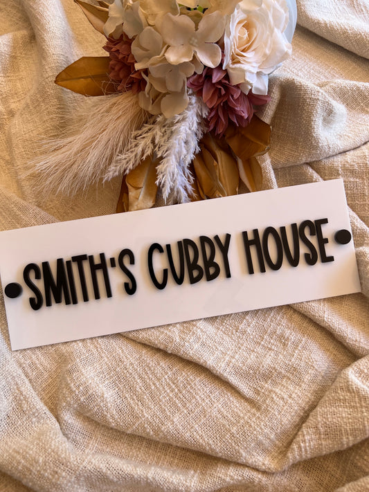 Pool House |Cubby House | Sign | Rectangle