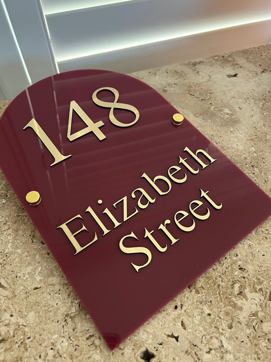 Large Arched House Sign | A4 size