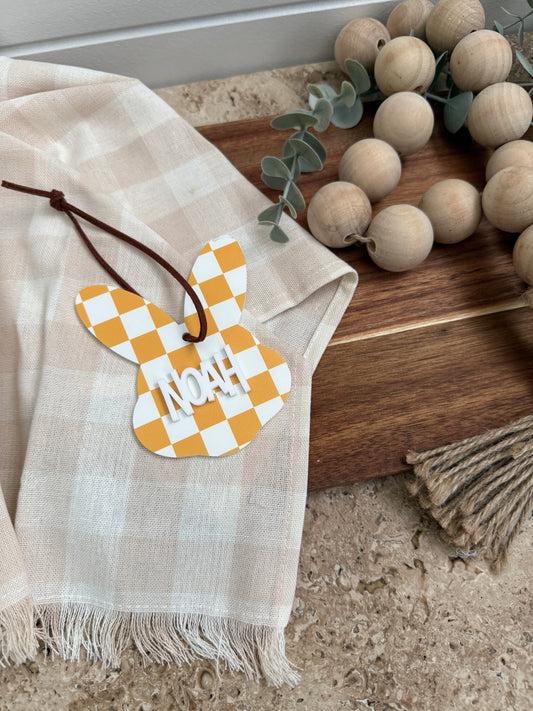 Checkered Personalised Bunny Head