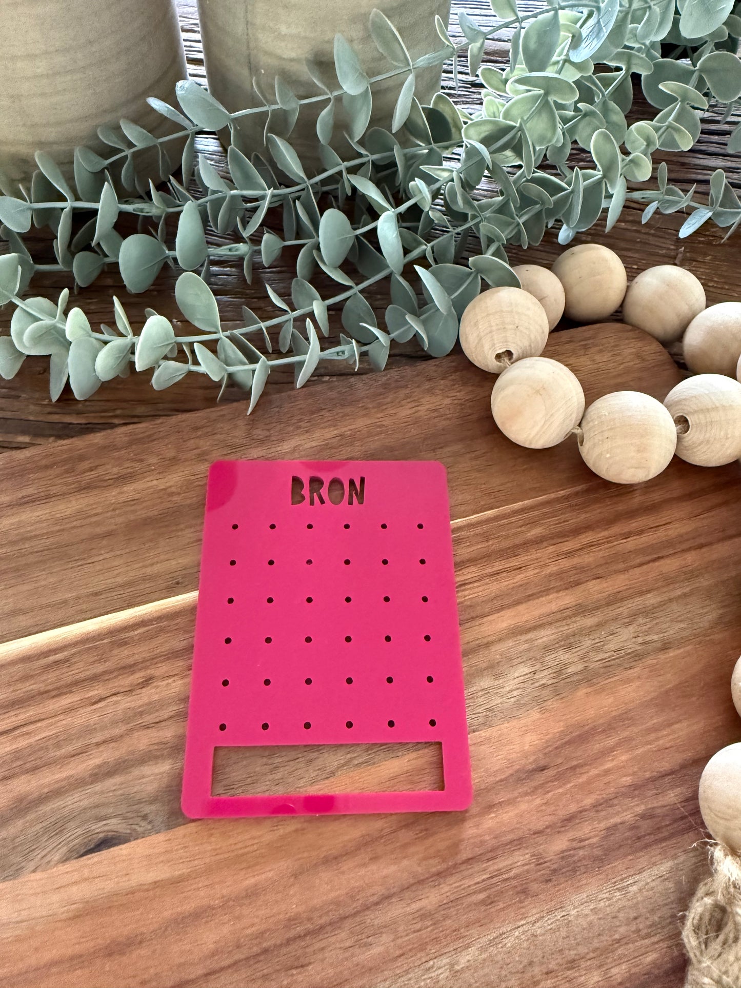 Large Personalised Travel Earring Holder — Acrylic Earring Organiser