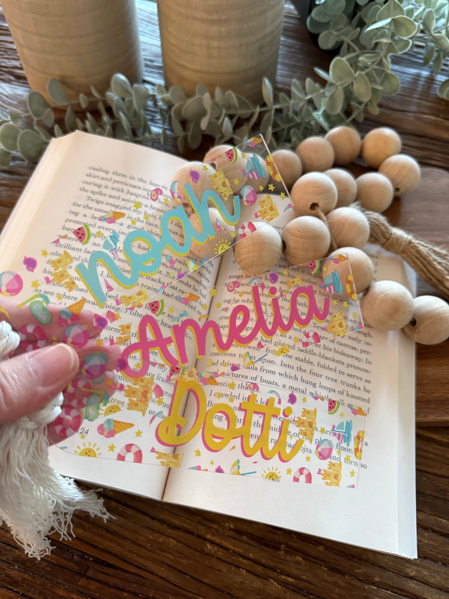 Personalised Summer Bookmark - UV Printed Custom Name Reading Gift