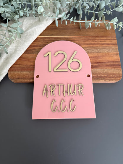 Large Arch House Sign | A4 size