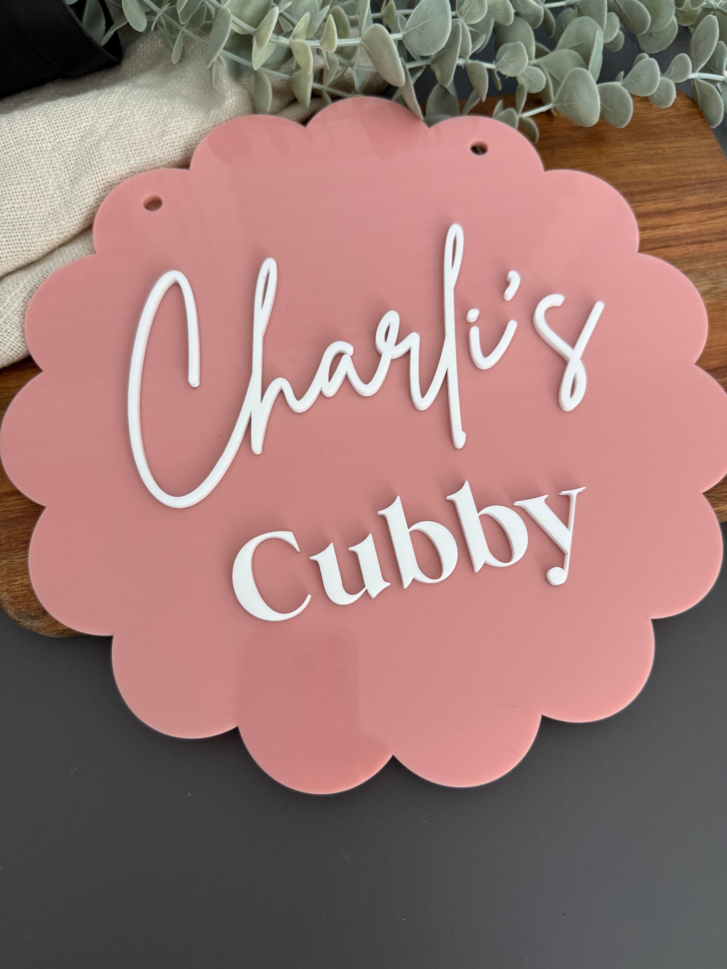 Round Kids Cubby House Sign | Custom Name Plaque | Kids Playroom | Decor