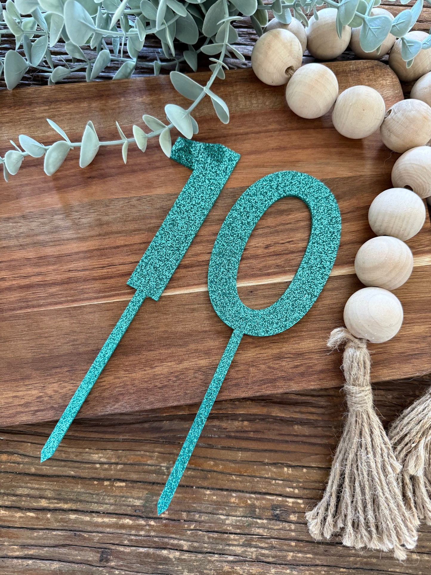 Number Cake Topper — Glitter Colours