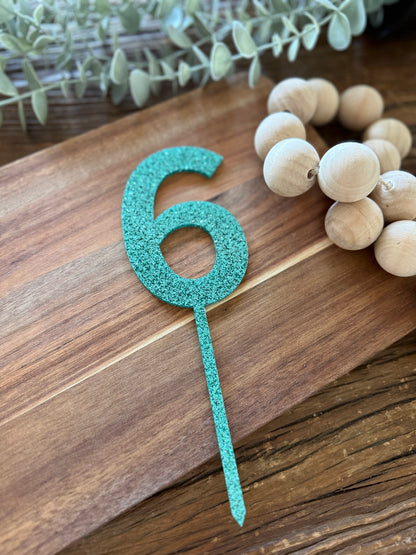 Number Cake Topper — Glitter Colours