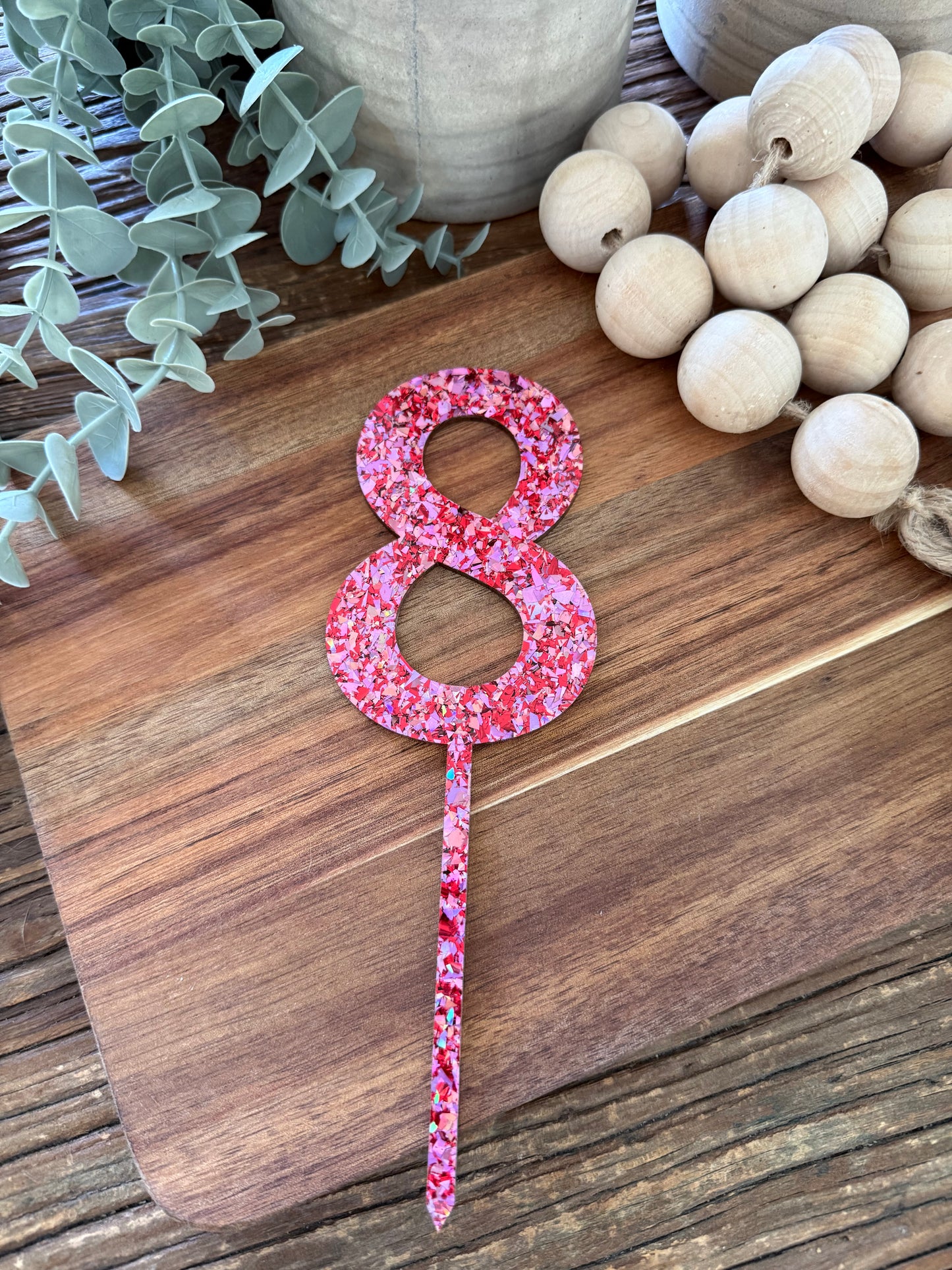 Number Cake Topper — Glitter Colours