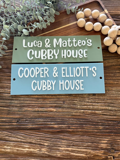 Personalised Acrylic Custom Wall Sign Pool House - Cubby Sign