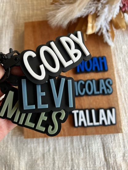 Matte Black Bag Tag — Custom Name Acrylic Keychain