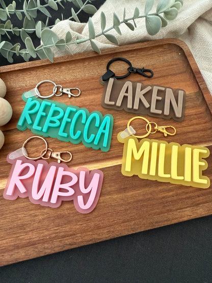 Coloured Frosted Block Bag Tag