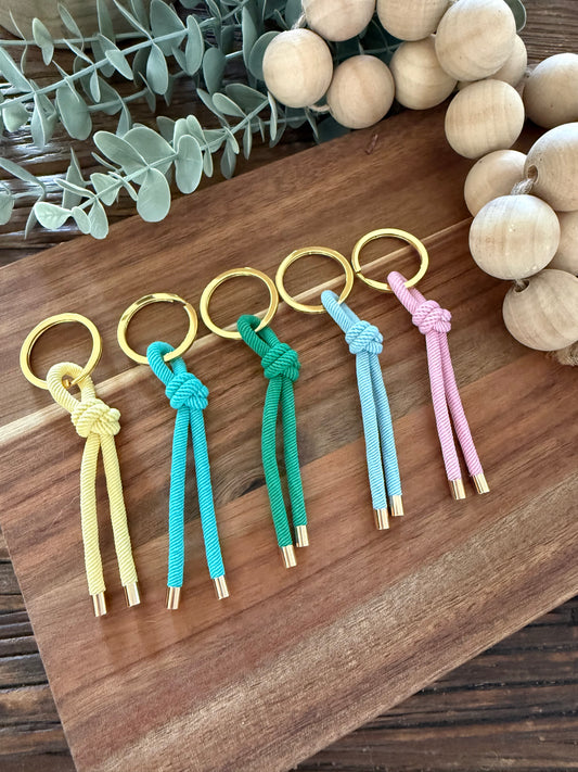 Personalised Teacher Keyring with Gold Disc Rope Tassel -End of Year Thank You Gift