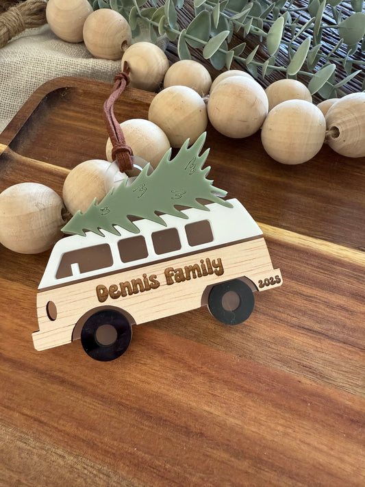 Personalised Family Van Christmas Ornament | Stocking Tag