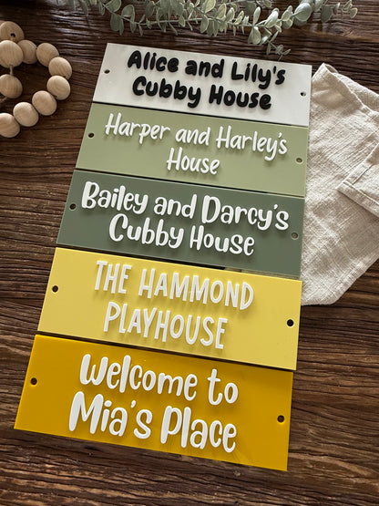 Personalised Acrylic Custom Wall Sign Pool House - Cubby Sign