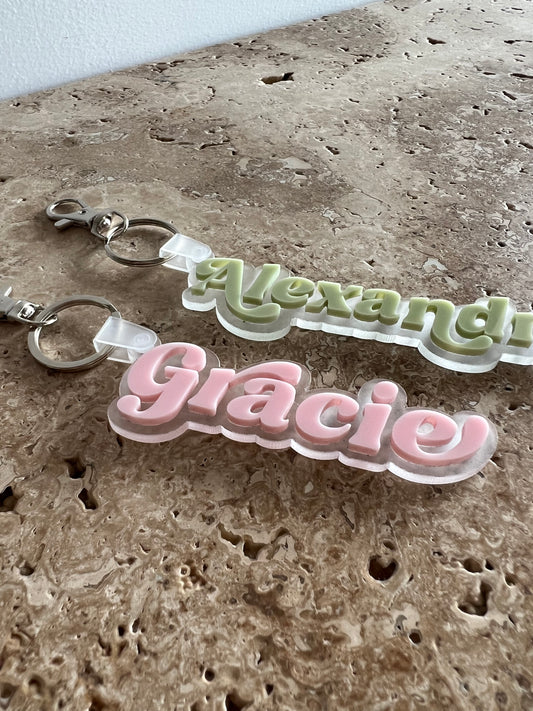 Acrylic Name Bag Tag | Keychain