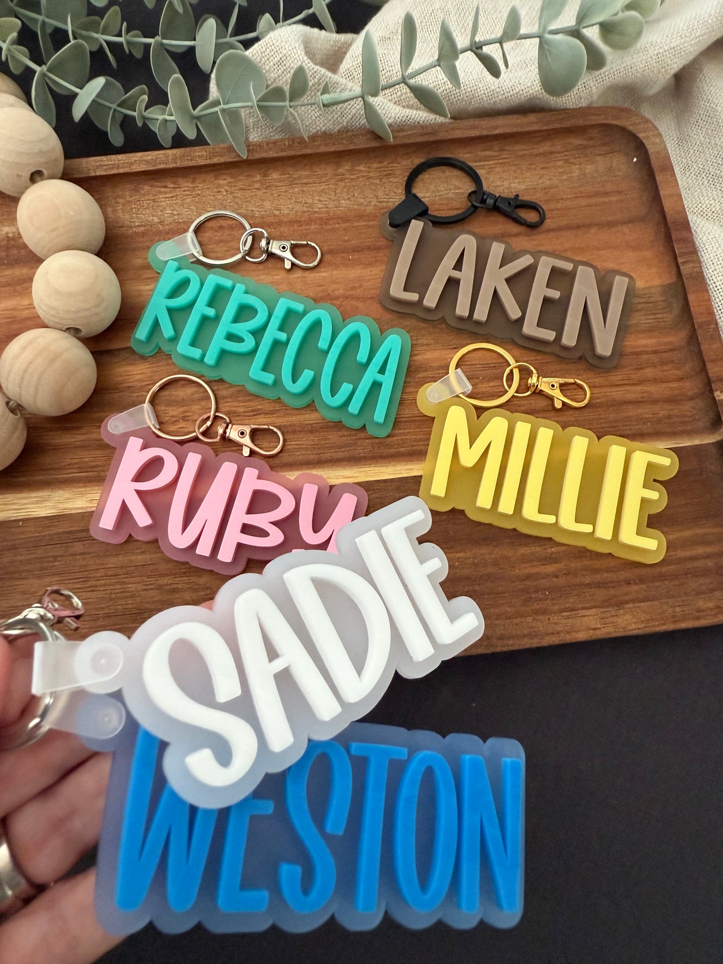 Coloured Frosted Block Bag Tag