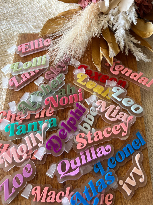 Acrylic Bag Tag - Kids Backpack Keychain Personalised