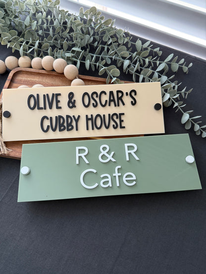 Personalised Acrylic Custom Wall Sign Pool House - Cubby Sign