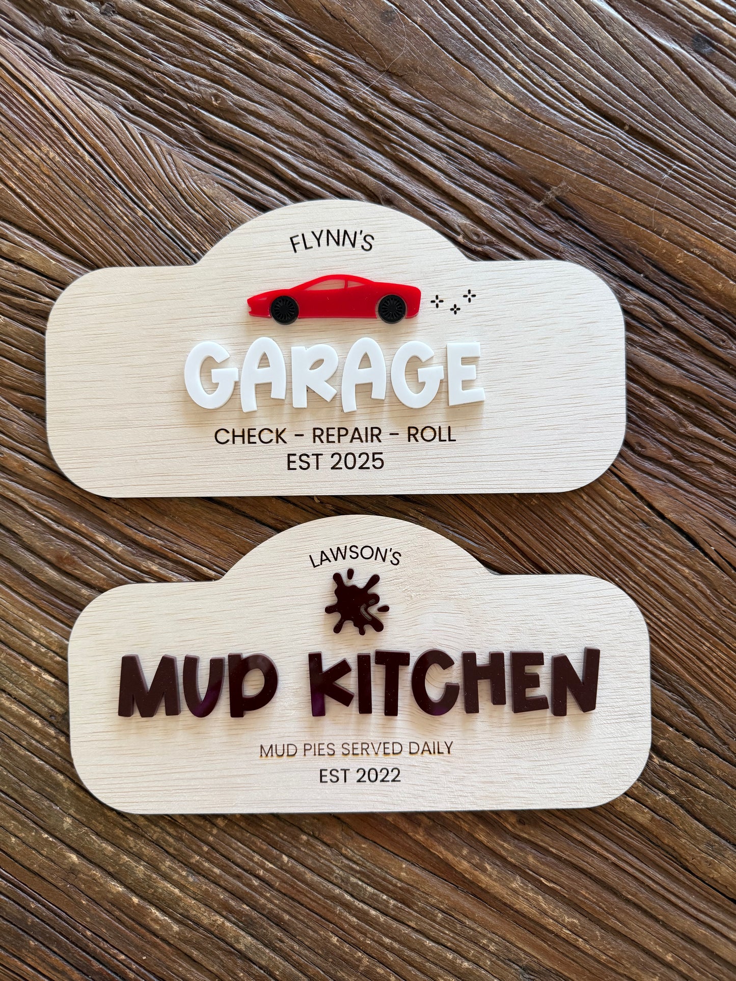Kids Mud Kitchen Sign — Custom Name Ply Acrylic Play Sign