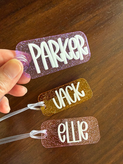 Super Sparkly Bag Tag - Kids School Backpack Tag