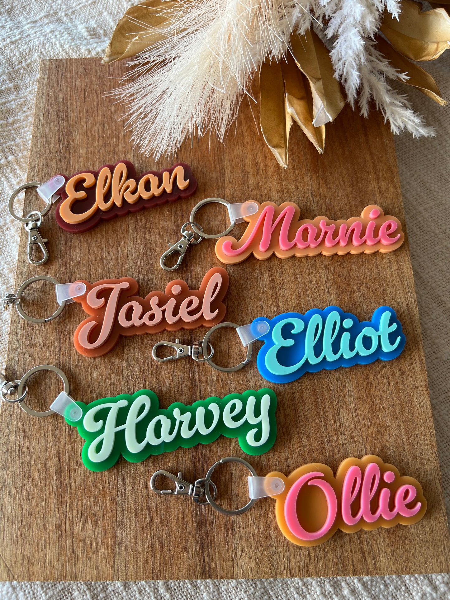 Duo Colour Bag Tag — Custom Name Acrylic Keychain