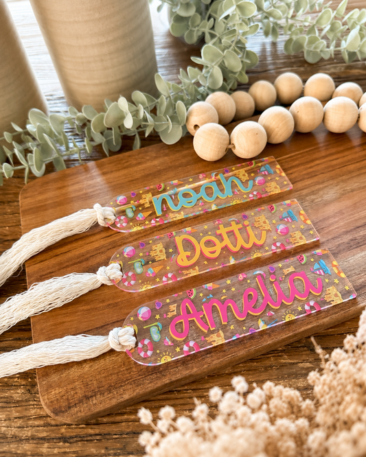 Personalised Summer Bookmark - UV Printed Custom Name Reading Gift