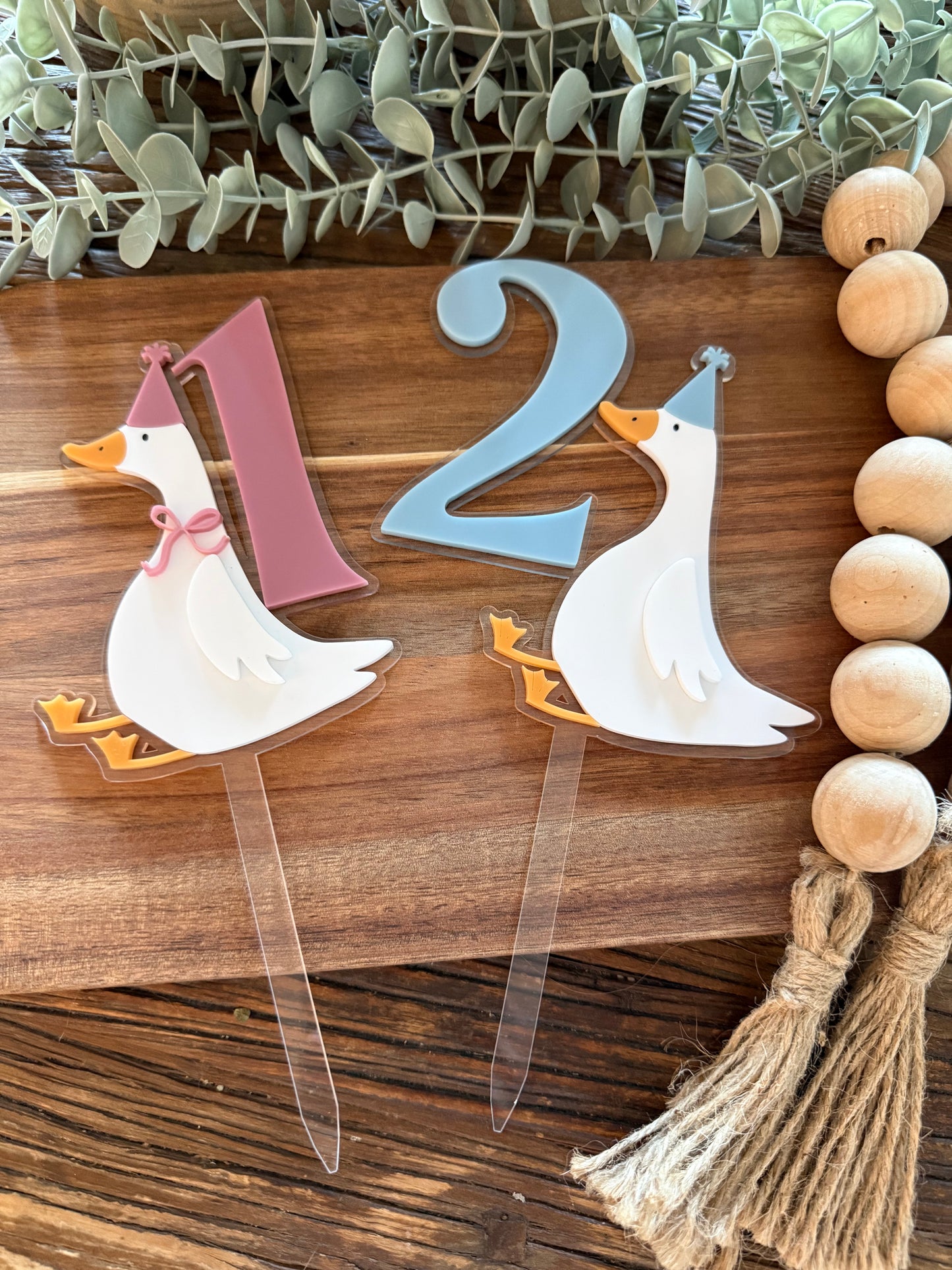 Birthday Goose Cake Topper - 1st 2nd 3rd