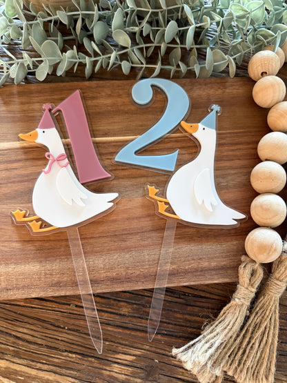 Birthday Goose Cake Topper - 1st 2nd 3rd