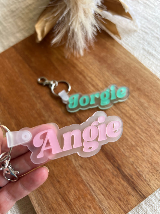 Frosted Acrylic Name Bag Tag | Keychain