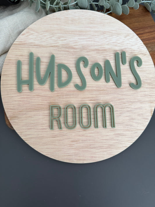 Round Kids Cubby House Sign | Custom Name Plaque | Kids Playroom | Decor