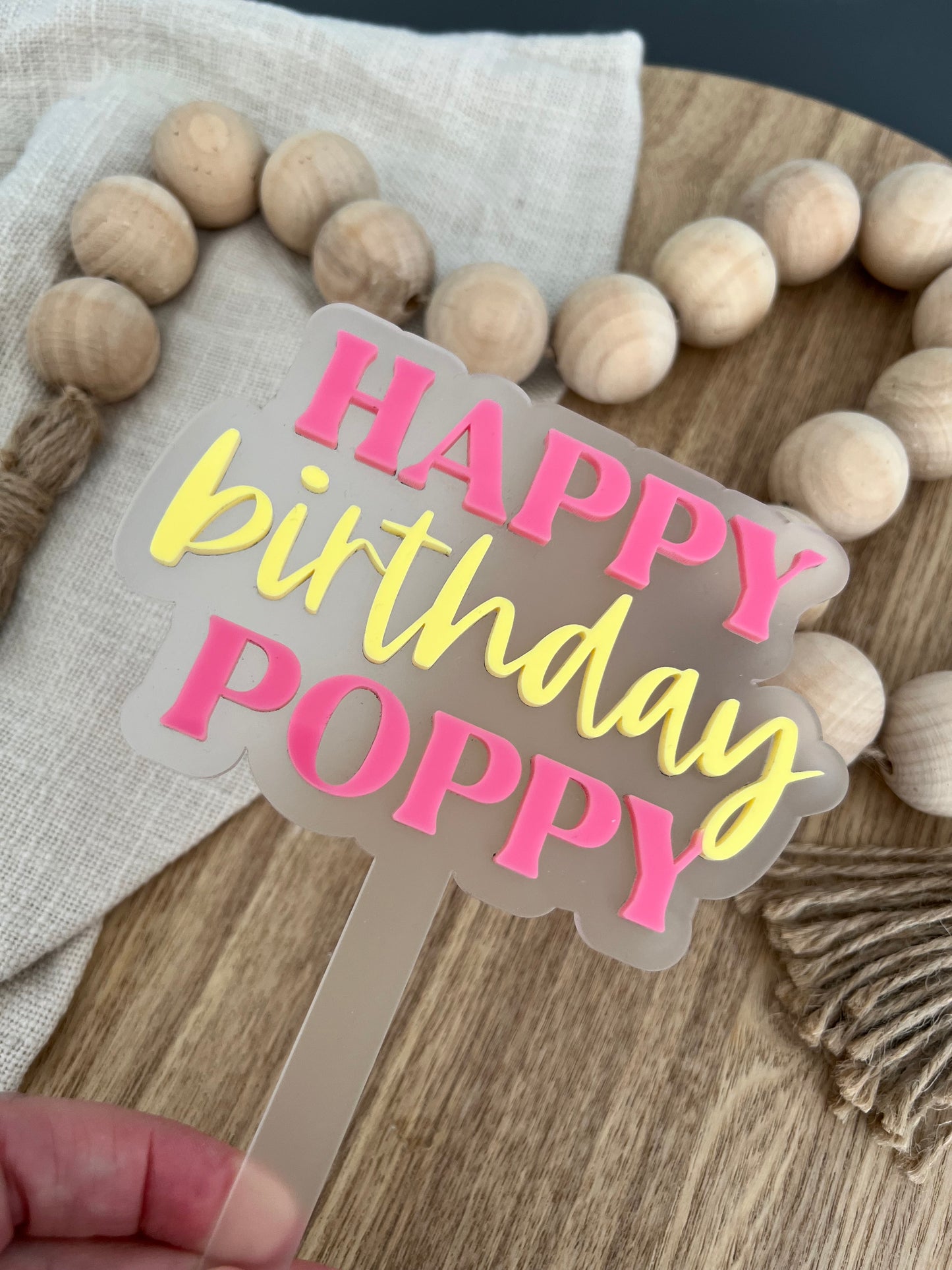 Happy Birthday Cake Topper - Personalised