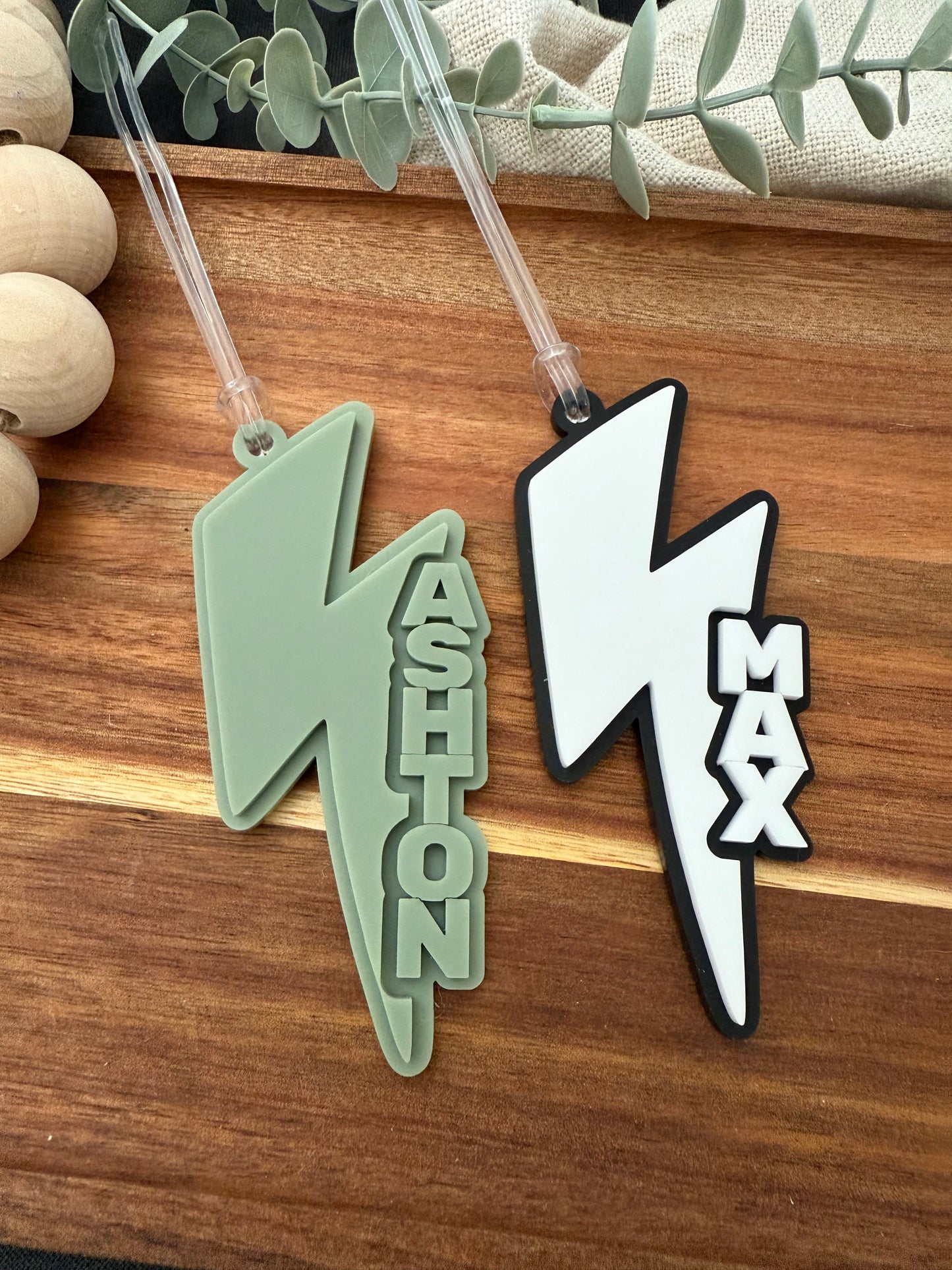 Lightning Bolt Bag Tag - Kids Backpack Keychain