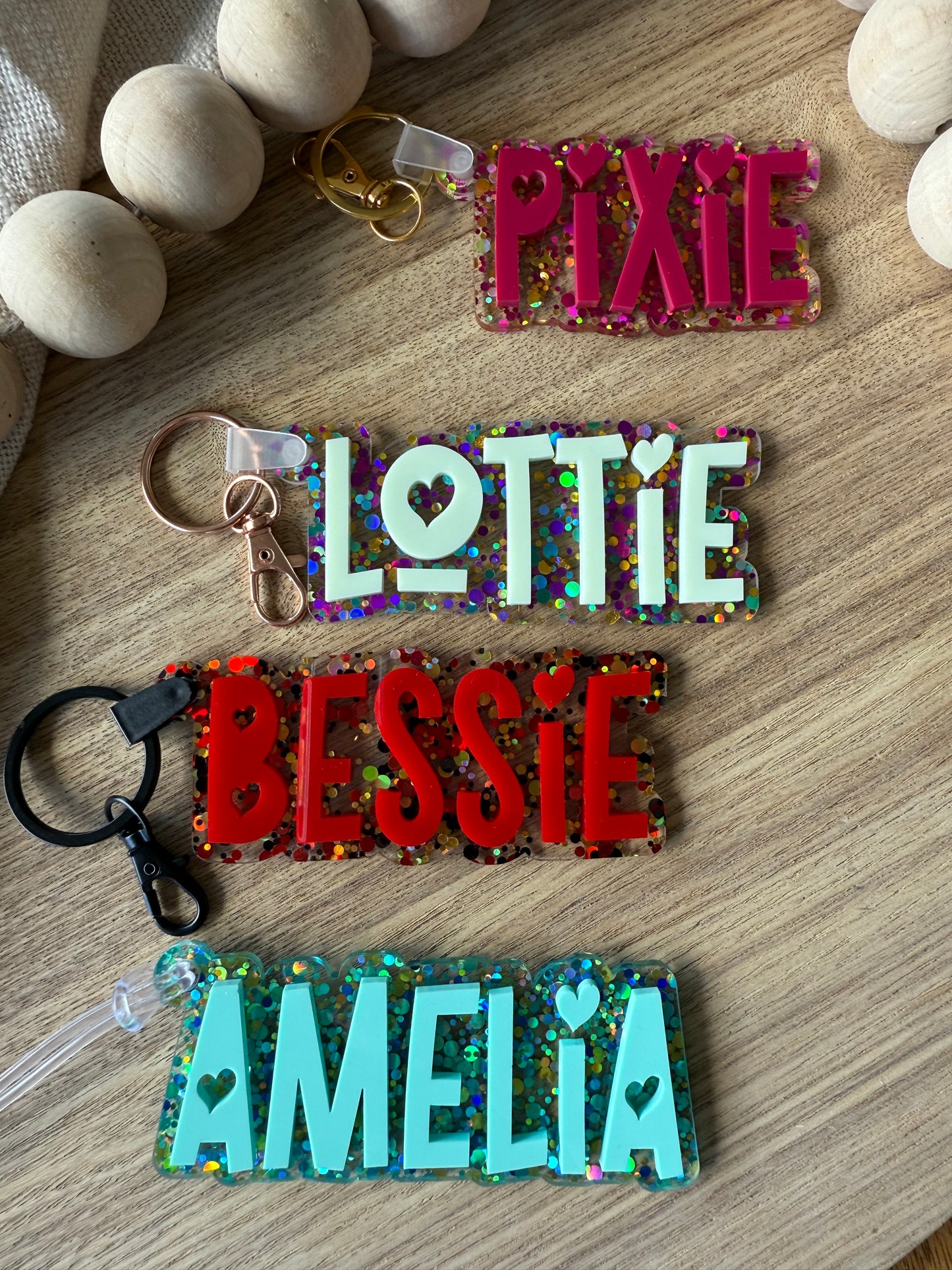 Fun Confetti Glitter Bag Tag
