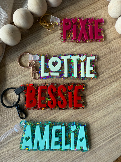 Fun Confetti Glitter Bag Tag