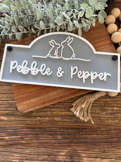 Bunny Sign Kids Playroom Sign Personalised