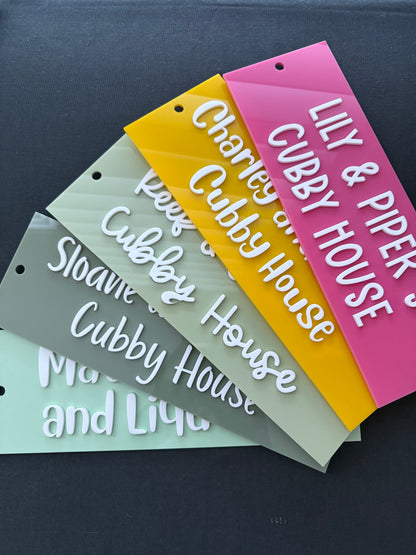Personalised Acrylic Custom Wall Sign Pool House - Cubby Sign