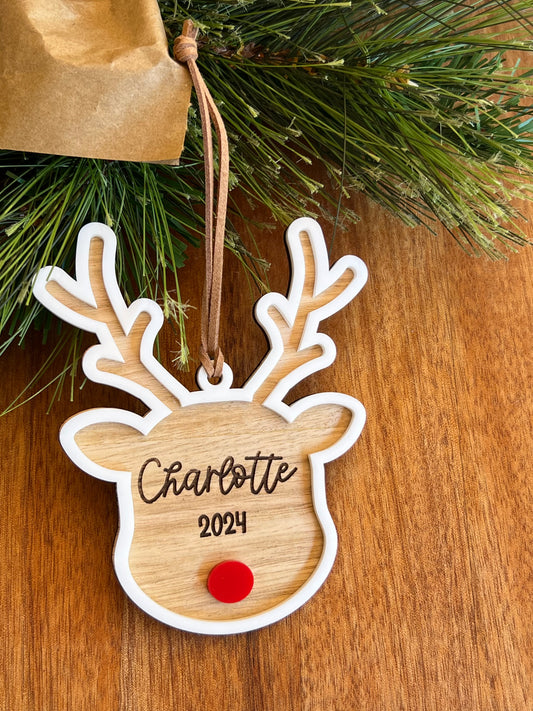 Reindeer Personalised Ornament | Rudolph Christmas