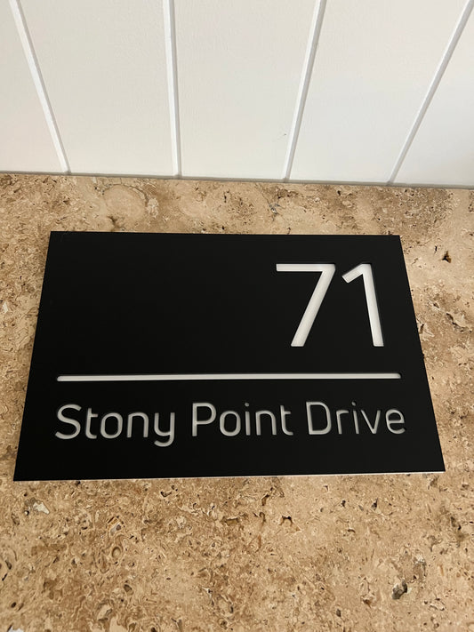 Rectangle House Number Signage - Killara Style